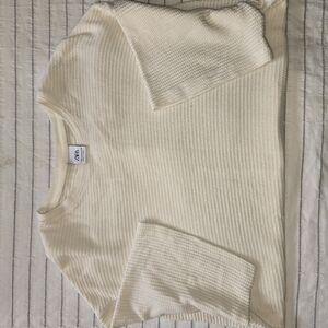 Zara Off-White Textured T-Shirt